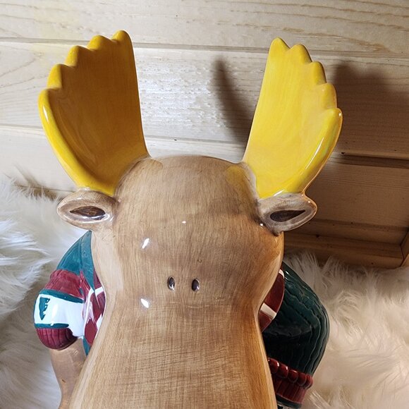 Vintage St. Nicholas Square Moose Cookie Jar 1999 - Picture 4 of 11